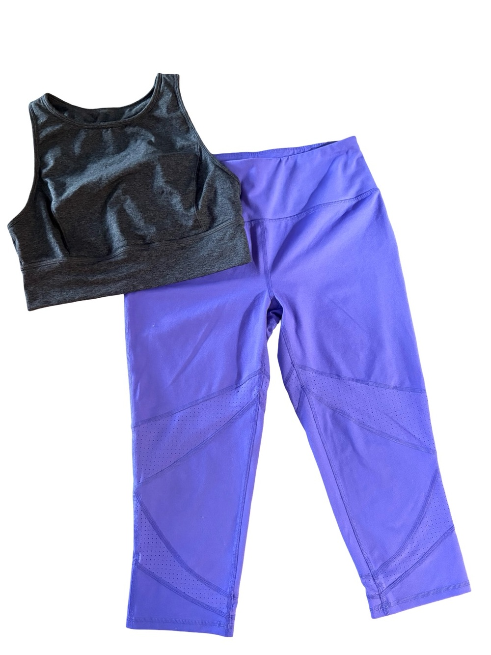 DSG Purple Leggings With Joy Lab Crop Top Women’s size L/XL